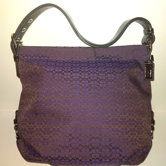 MUST SEE☆Brand New☆COACH 4CM Signature Purple Convertible Duffle Crossbody☆HTF … - Picture 2 of 16